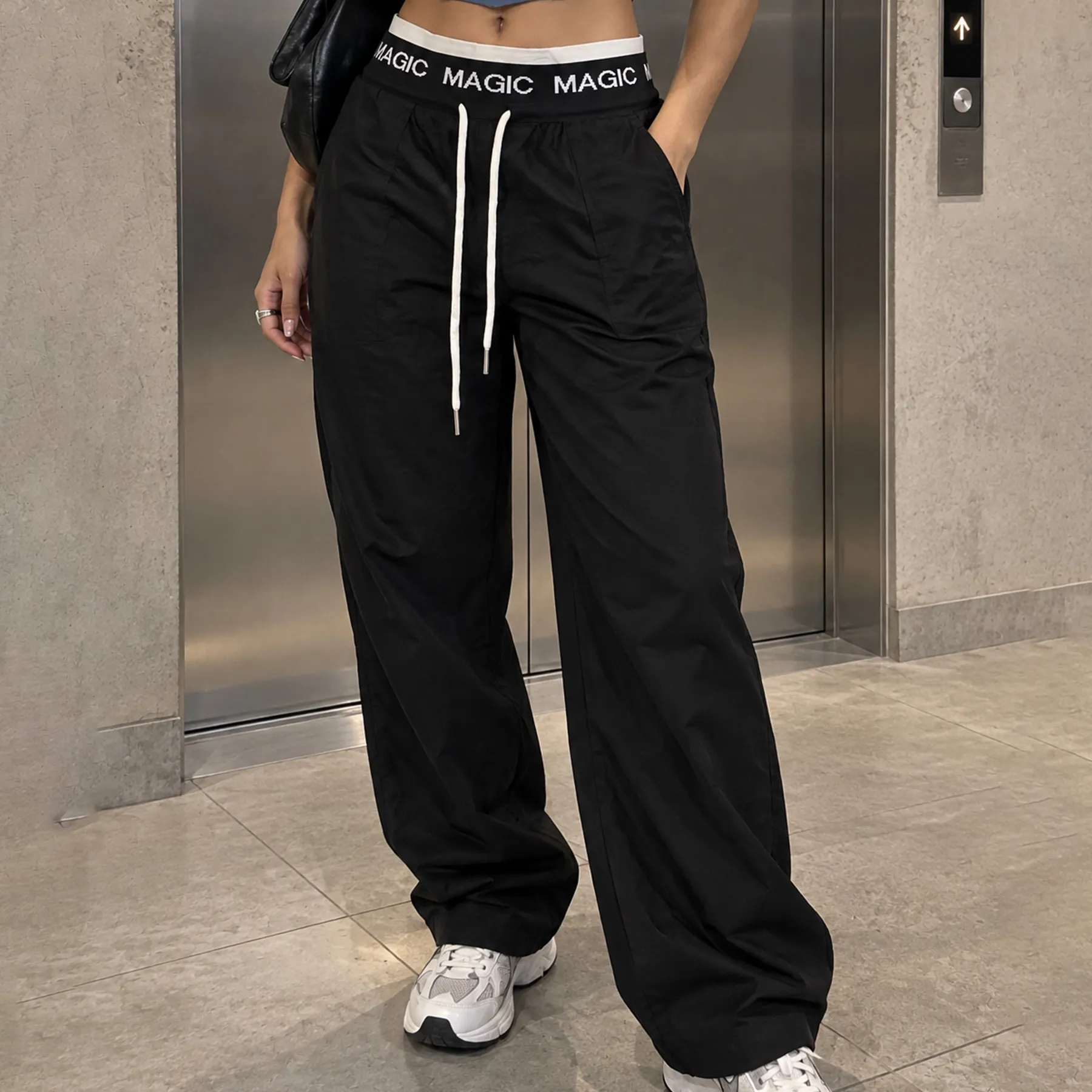 AD2648 Pantalón con cintura elastica alta 15736